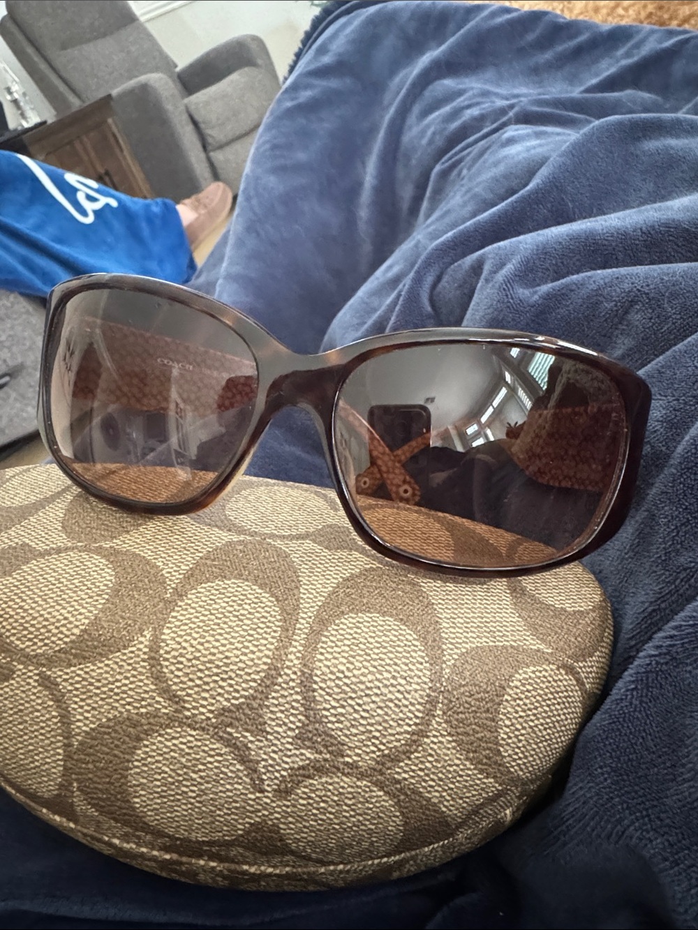 Coach Brown Signature Monogram Sunglass Case